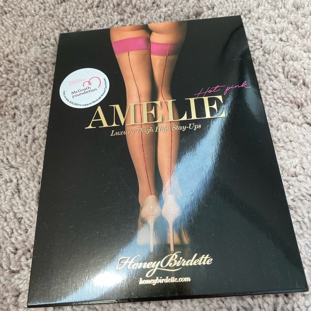 Honey Birdette Amelie Hot Pink Thigh High Stay-Ups